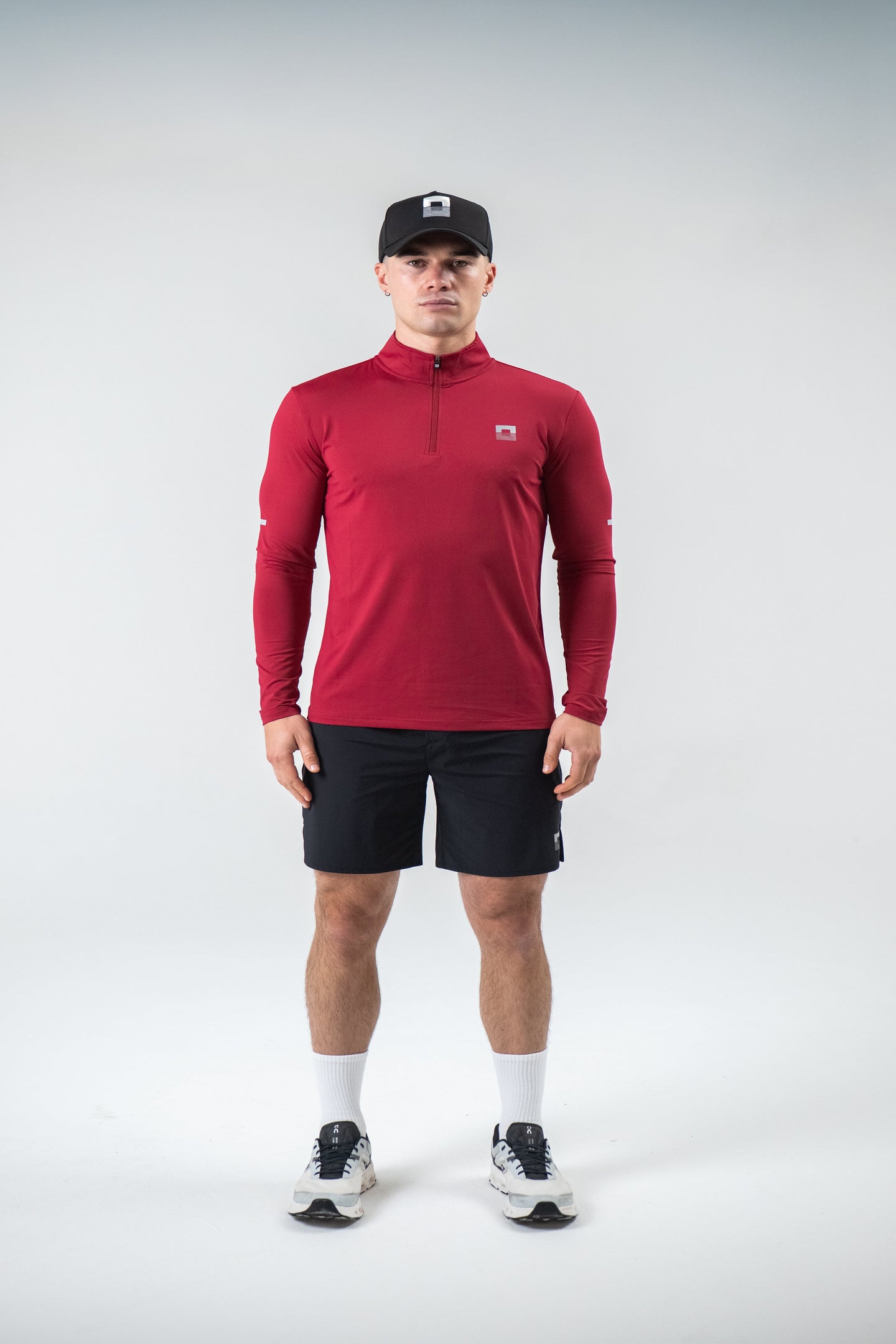 Core ID Quarter-Zip Cherry Red