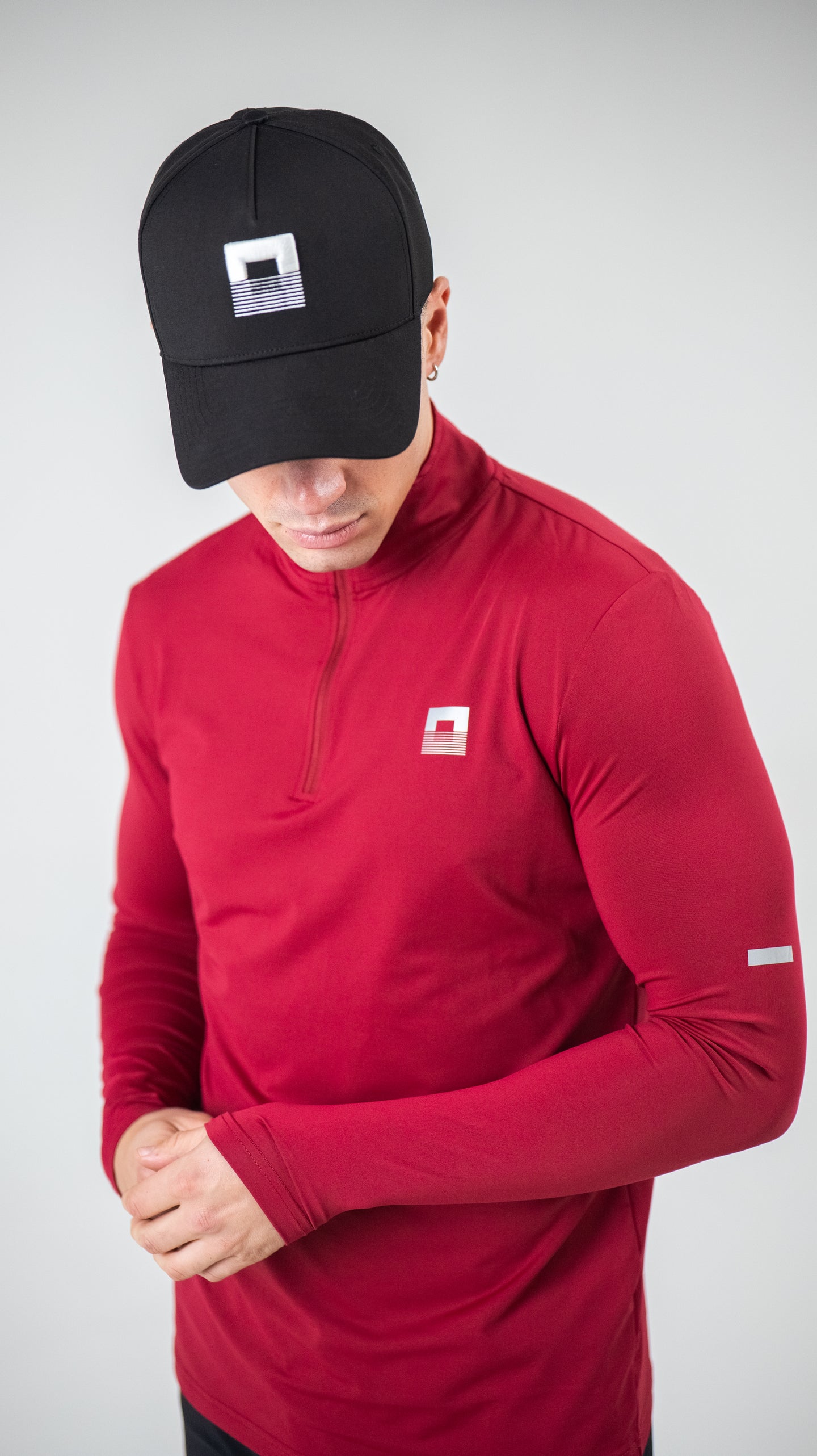 Core ID Quarter-Zip Cherry Red