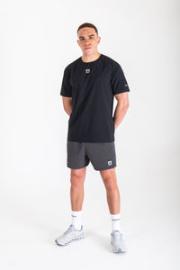 Reflect® Mesh T-Shirt Black — reflective branding detail