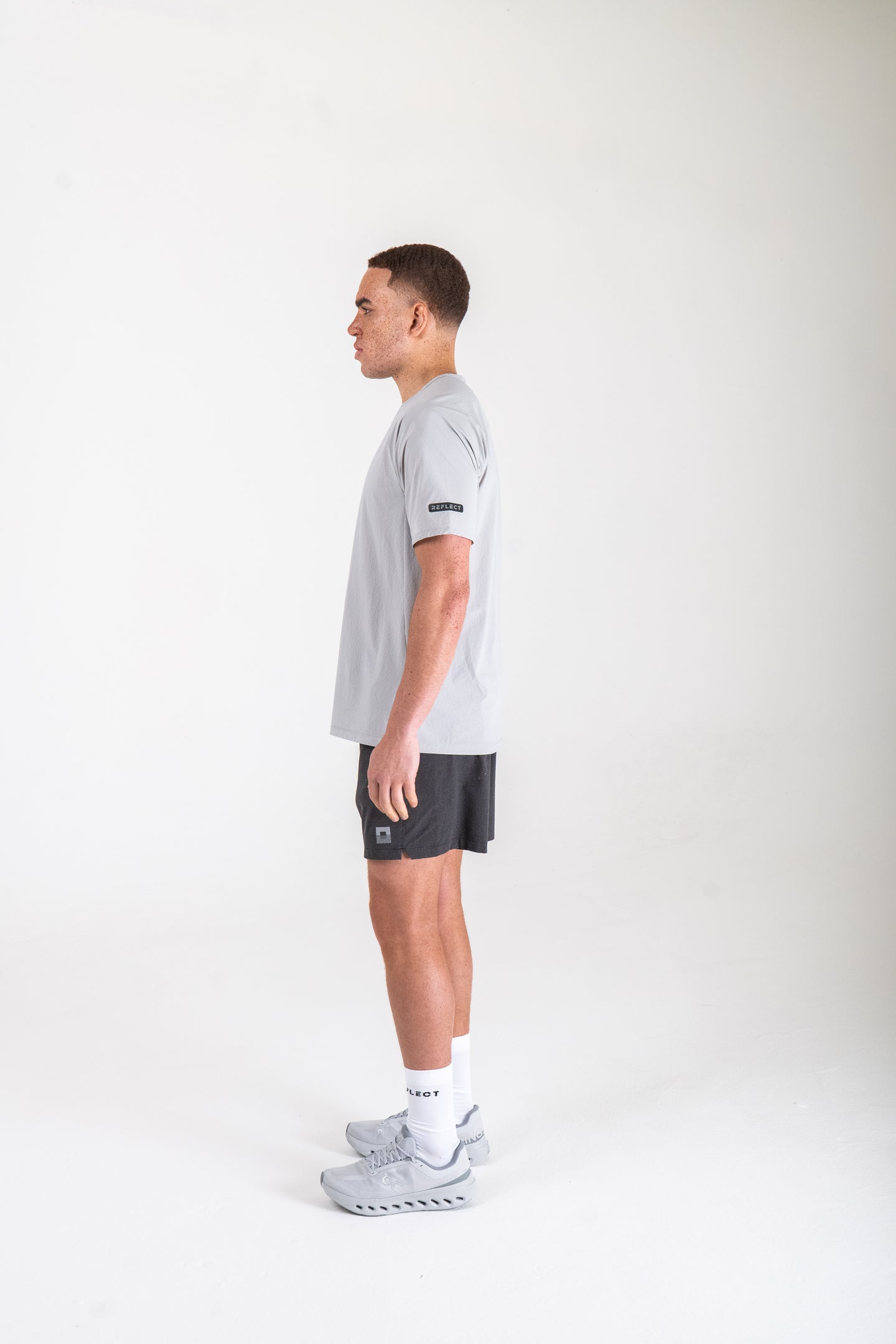 Reflect® Mesh T-Shirt Grey worn on model — lifestyle