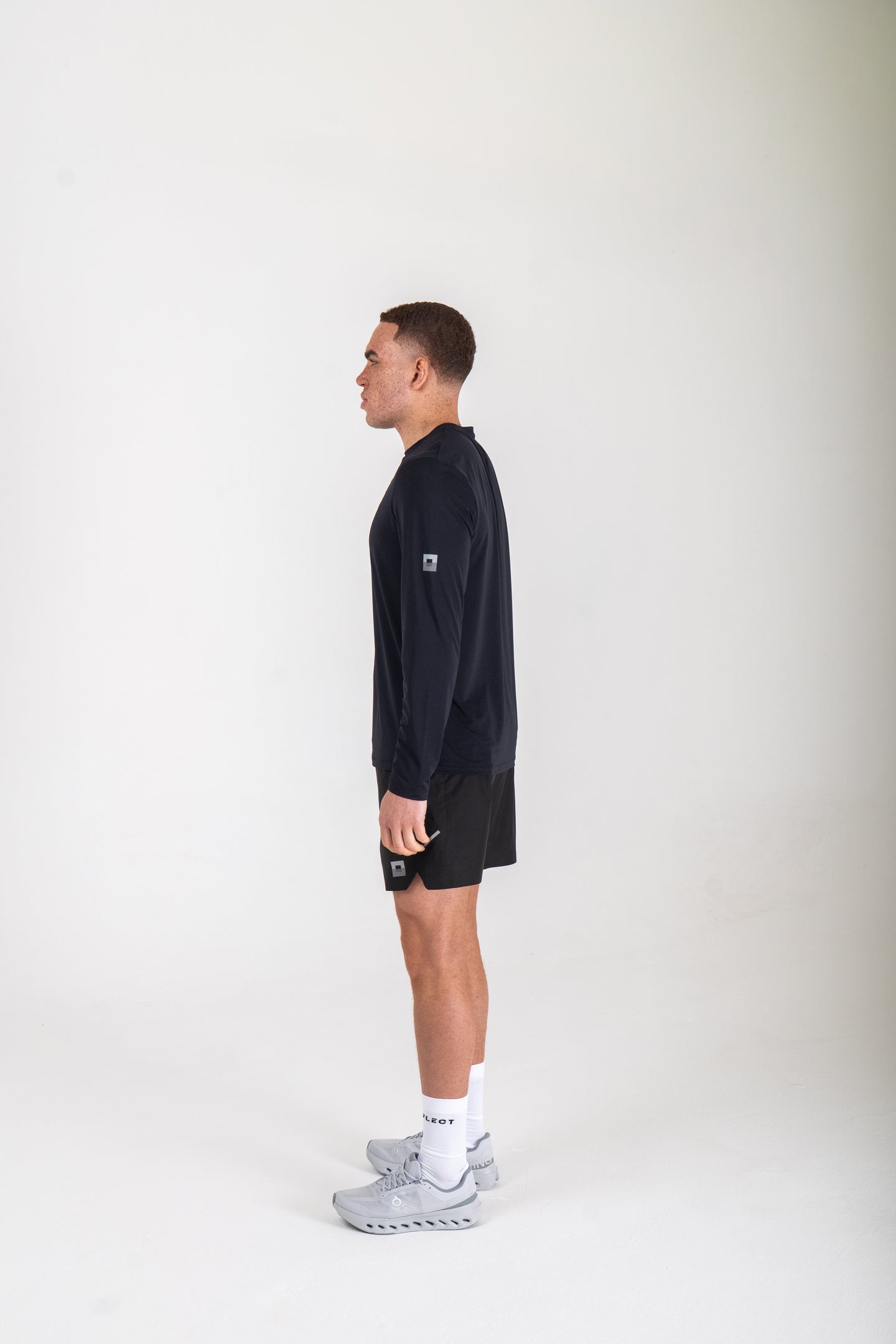Reflect® Long Sleeve T-Shirt Navy worn on model — lifestyle