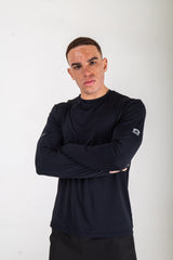 Reflect® Long Sleeve T-Shirt Navy — full lifestyle shot