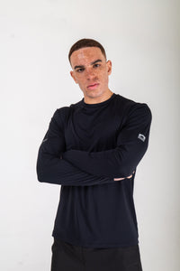 Reflect® Long Sleeve T-Shirt Navy — full lifestyle shot