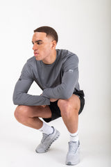 Reflect® Long Sleeve T-Shirt Grey — full lifestyle shot