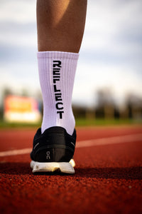 VERTICAL RIBBED BACK SOCK - WHITE Reflect Apparel
